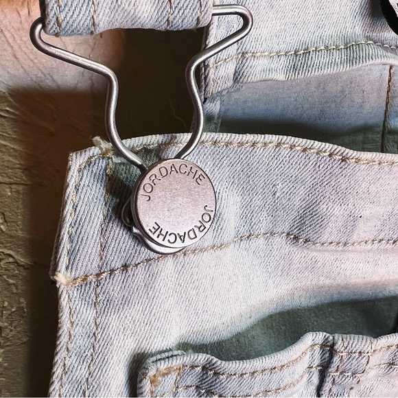 Jordache Light Bleach Wash Overalls Womens XS Cropped Straight Leg Stretch NWT - Picture 8 of 11